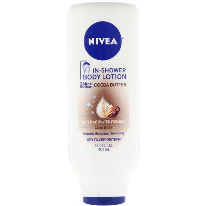 NIVEA, IN-SHOWER BODY LOTION, COCOA BUTTER, 13.5 FL OZ / 400ml