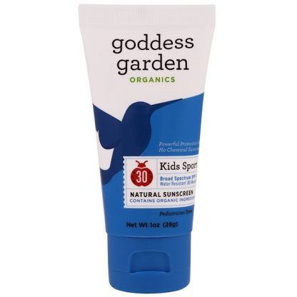 GODDESS GARDEN, ORGANICS, KIDS SPORT, NATURAL SUNSCREEN, SPF 30, 1 OZ / 28g