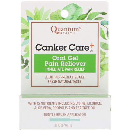 QUANTUM HEALTH, CANKER CARE+, ORAL GEL PAIN RELIEVER, .33 FL OZ / 9.7ml