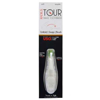 RADIUS, TOUR, TRAVEL TOOTHBRUSH, SOFT, 1 TOOTHBRUSH