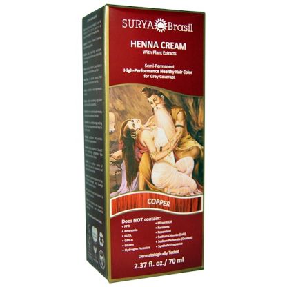 SURYA BRASIL, HENNA CREAM, HAIR COLOR, COPPER, 2.37 FL OZ / 70ml