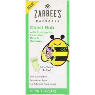 ZARBEE'S, NATURALS, CHEST RUB WITH EUCALYPTUS, LAVENDER, PINE & BEESWAX , 1.5 OZ / 43g