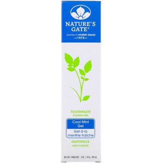 NATURE'S GATE, TOOTHPASTE, FLUORIDE FREE, COOL MINT GEL, 5 OZ / 141g