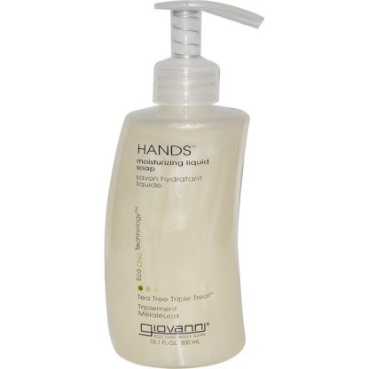 GIOVANNI, HANDS, MOISTURIZING LIQUID SOAP, TEA TREE TRIPLE TREAT, 10.1 FL OZ / 300ml