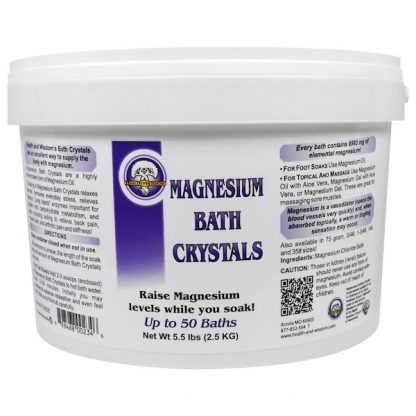 HEALTH AND WISDOM INC., MAGNESIUM BATH CRYSTALS, 5.5 LBS (2.5 KG)