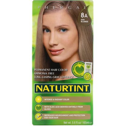 NATURTINT, PERMANENT HAIR COLOR, 8A ASH BLONDE, 5.6 FL OZ / 165ml