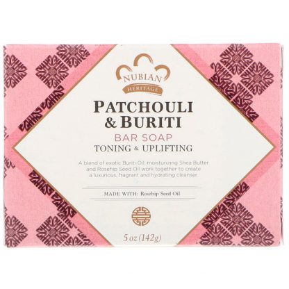 NUBIAN HERITAGE, PATCHOULI & BURITI BAR SOAP, 5 OZ / 141g