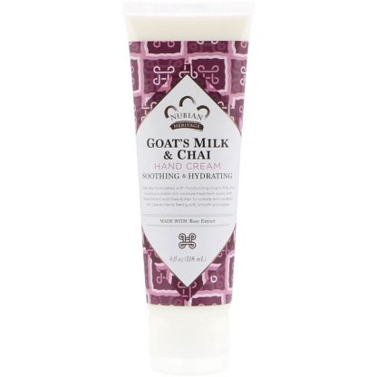 NUBIAN HERITAGE, HAND CREAM, GOAT'S MILK & CHAI, 4 FL OZ / 118ml