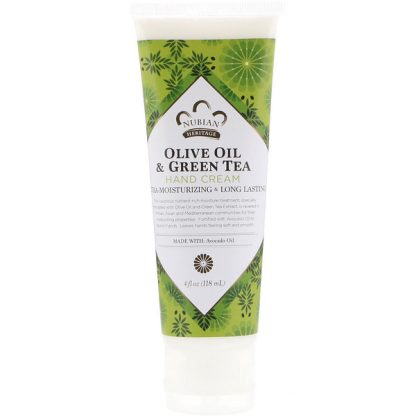 NUBIAN HERITAGE, OLIVE OIL & GREEN TEA HAND CREAM, 4 FL OZ / 118ml