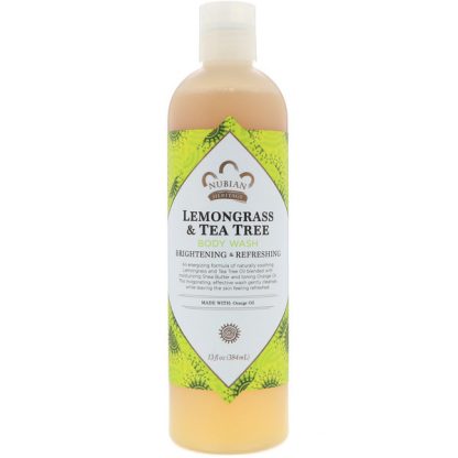 NUBIAN HERITAGE, BODY WASH, LEMONGRASS & TEA TREE, 13 FL OZ / 384ml