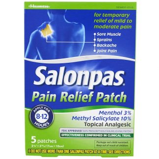 SALONPAS, ARTHRITIS PAIN PATCH, MINTY SCENT, 5 PATCHES - 7CM X 10CM