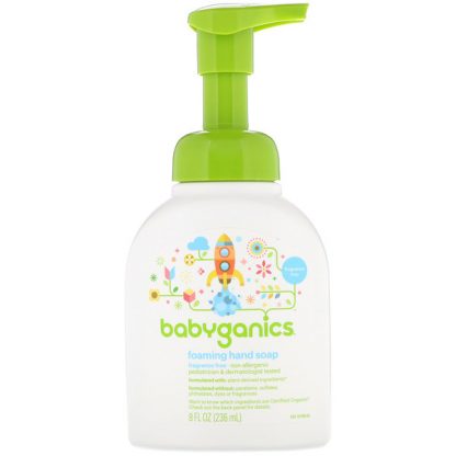 BABYGANICS, FOAMING HAND SOAP, FRAGRANCE FREE, 8 FL OZ / 236ml