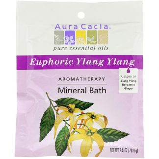 AURA CACIA, AROMATHERAPY MINERAL BATH, EUPHORIC YLANG YLANG, 2.5 OZ / 70.9g