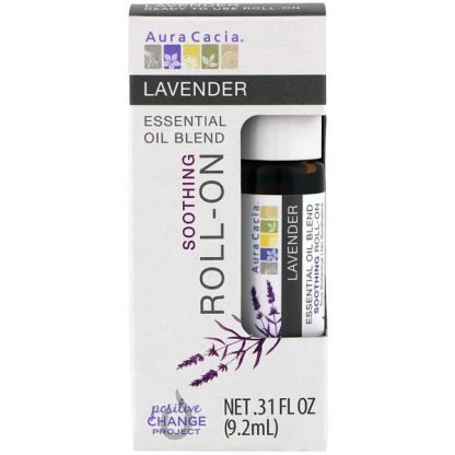 AURA CACIA, ESSENTIAL OIL BLEND, SOOTHING ROLL-ON, LAVENDER, .31 FL OZ / 9.2ml