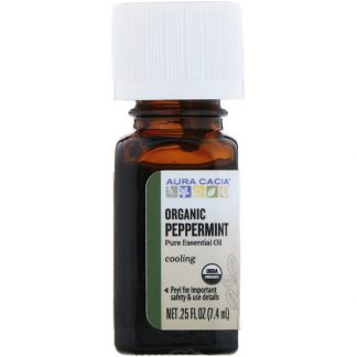 AURA CACIA, ORGANIC, PEPPERMINT, 0.25 FL OZ / 7.4ml