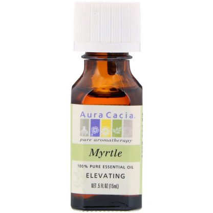 AURA CACIA, 100% PURE ESSENTIAL OIL, MYRTLE, ELEVATING, .5 FL OZ / 15ml