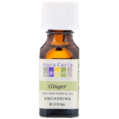 AURA CACIA, 100% PURE ESSENTIAL OIL, GINGER, .5 FL OZ / 15ml