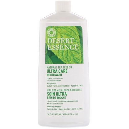 DESERT ESSENCE, ULTRA CARE MOUTHWASH, MEGA MINT, 16 FL OZ / 473ml