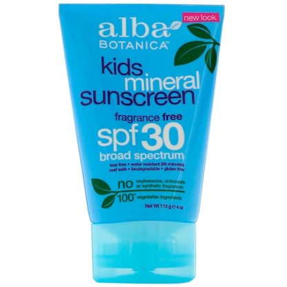 ALBA BOTANICA, MINERAL SUNSCREEN, KIDS, SPF 30, 4 OZ / 113g