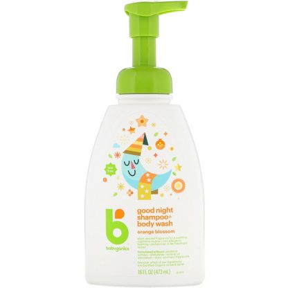 BABYGANICS, GOOD NIGHT SHAMPOO + BODY WASH, ORANGE BLOSSOM, 16 FL OZ / 473ml