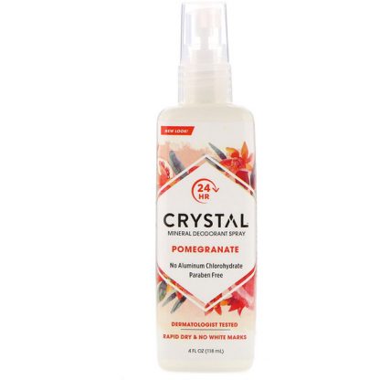 CRYSTAL BODY DEODORANT, MINERAL DEODORANT SPRAY, POMEGRANATE, 4 FL OZ / 118ml