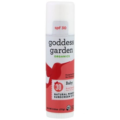 GODDESS GARDEN, ORGANICS, NATURAL MINERAL SUNSCREEN STICK, BABY, SPF 30, 0.6 OZ / 17g