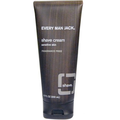 EVERY MAN JACK, SHAVE CREAM, SENSITIVE SKIN, FRAGRANCE FREE, 6.7 FL OZ / 200ml