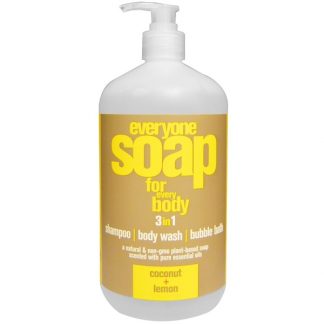 EO PRODUCTS, EVERYONE SOAP FOR EVERY BODY, 3 IN 1, COCONUT + LEMON, 32 FL OZ / 946ml
