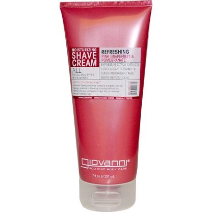 GIOVANNI, MOISTURIZING SHAVE CREAM, REFRESHING, PINK GRAPEFRUIT & POMEGRANATE, 7 FL OZ / 207ml