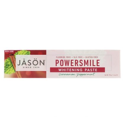 JASON NATURAL, POWERSMILE WHITENING PASTE, CINNAMON PEPPERMINT, 6 OZ / 170g