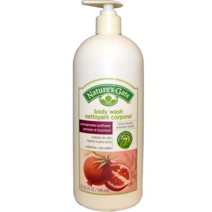 NATURE'S GATE, BODY WASH, POMEGRANATE SUNFLOWER, 32 FL OZ / 946ml