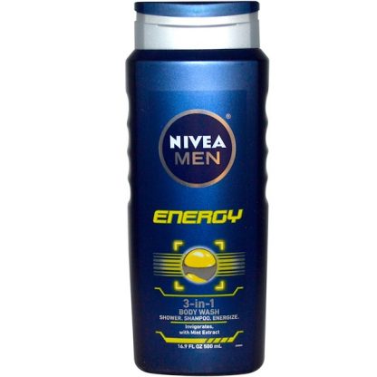 NIVEA, 3-IN-1 BODY WASH, MEN, ENERGY, 16.9 FL OZ / 500ml