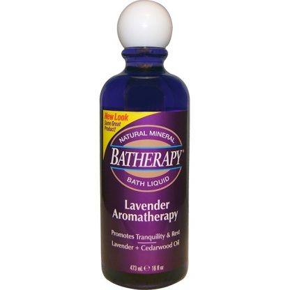 QUEEN HELENE, BATHERAPY NATURAL MINERAL BATH LIQUID, LAVENDER AROMATHERAPY, 16 FL OZ / 473ml