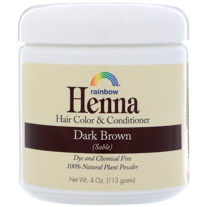 RAINBOW RESEARCH, HENNA, HAIR COLOR & CONDITIONER, DARK BROWN (SABLE), 4 OZ / 113g