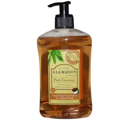 A LA MAISON DE PROVENCE, HAND & BODY LIQUID SOAP, PURE COCONUT, 16.9 FL OZ / 500ml