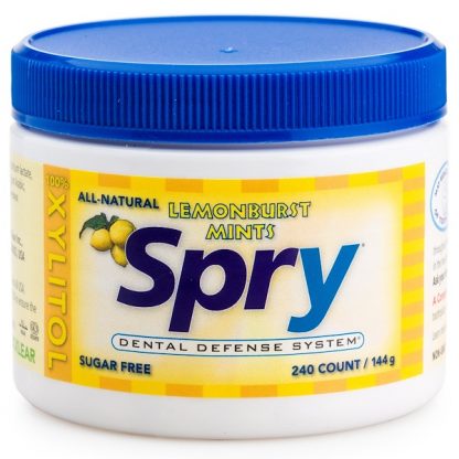 XLEAR, SPRY, LEMONBURST MINTS, SUGAR FREE, 240 COUNT, (144g