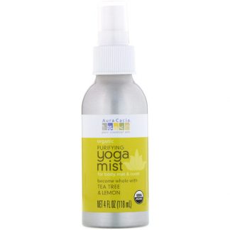 AURA CACIA, ORGANIC, YOGA MIST, PURIFYING, TEA TREE & LEMON, 4 FL OZ / 118ml