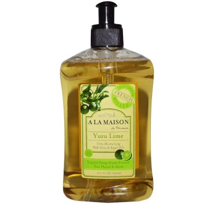 A LA MAISON DE PROVENCE, HAND & BODY LIQUID SOAP, YUZU LIME, 16.9 FL OZ / 500ml