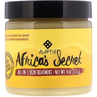 ALAFFIA, AFRICA'S SECRET, ALL-IN-1 SKIN TREATMENT, SHEA BUTTER & COCONUT OIL, NATURALLY SCENTED, 4 OZ / 113g