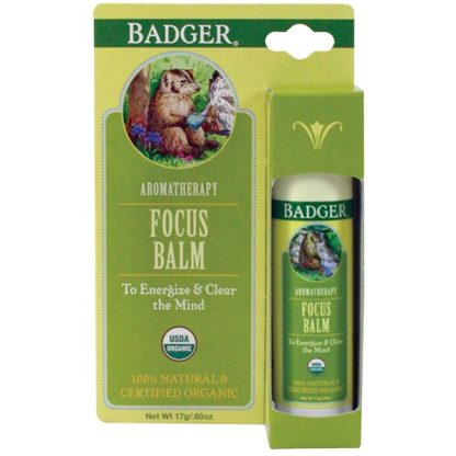 BADGER COMPANY, FOCUS BALM, GRAPEFRUIT & GINGER, .60 OZ / 17g