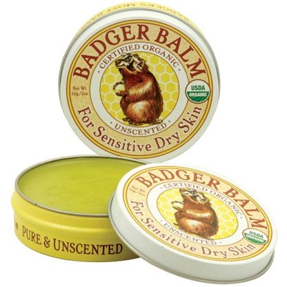 BADGER COMPANY, BADGER BALM, FOR SENSITIVE DRY SKIN, UNSCENTED, 2 OZ / 56g