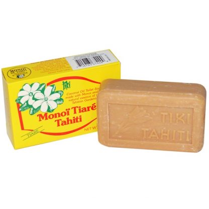 MONOI TIARE TAHITI, COCONUT OIL SOAP, TIARE (GARDENIA) SCENTED, 4.55 OZ / 130g