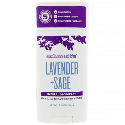 SCHMIDT'S NATURALS, LAVENDER + SAGE, 3.25 OZ / 92g