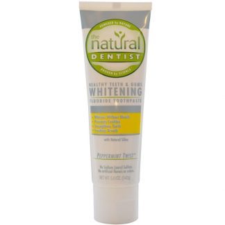 THE NATURAL DENTIST, HEALTHY TEETH & GUMS WHITENING FLUORIDE TOOTHPASTE, PEPPERMINT TWIST, 5.0 OZ / 142g