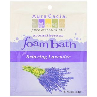 AURA CACIA, AROMATHERAPY FOAM BATH, RELAXING LAVENDER, 2.5 OZ / 70.9g