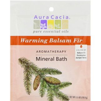 AURA CACIA, AROMATHERAPY MINERAL BATH, WARMING BALSAM FIR, 2.5 OZ / 70.9g
