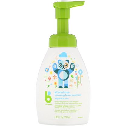 BABYGANICS, FOAMING HAND SANITIZER, ALCOHOL FREE, FRAGRANCE FREE, 8.45 FL OZ / 250ml