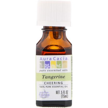 AURA CACIA, 100% PURE ESSENTIAL OIL, TANGERINE, .5 FL OZ / 15ml