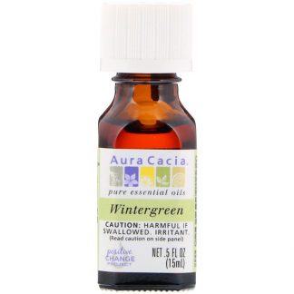 AURA CACIA, PURE ESSENTIAL OIL, WINTERGREEN, .5 FL OZ / 15ml