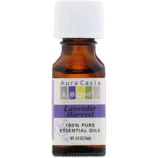 AURA CACIA, 100% PURE ESSENTIAL OILS, LAVENDER HARVEST, 0.5 FL OZ / 15ml